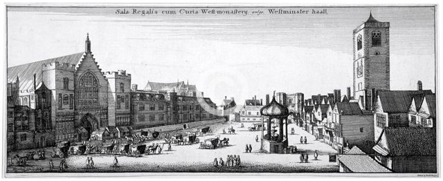 View of New Palace Yard and Westminster Hall, London, 1647.                                       Artist: Anon