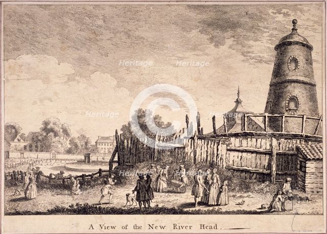 View of New River Head, Finsbury, London, c1753. Artist: Anon