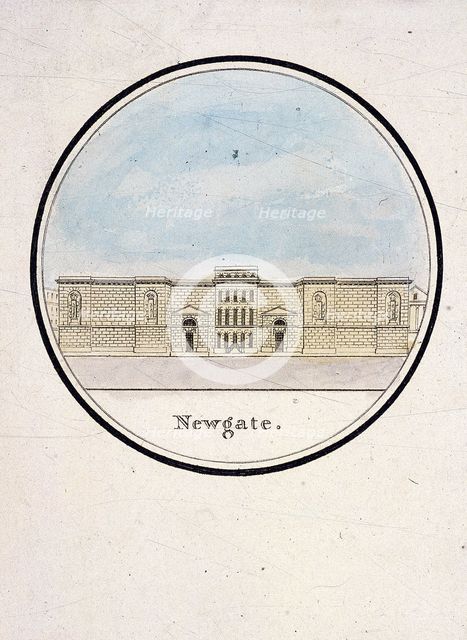 View of Newgate Prison, Old Bailey, London, 1794. Artist: Anon