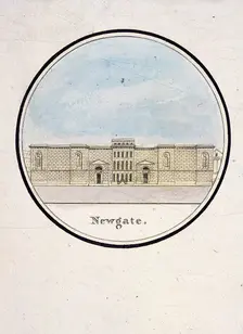 View of Newgate Prison, Old Bailey, London, 1794. Artist: Anon