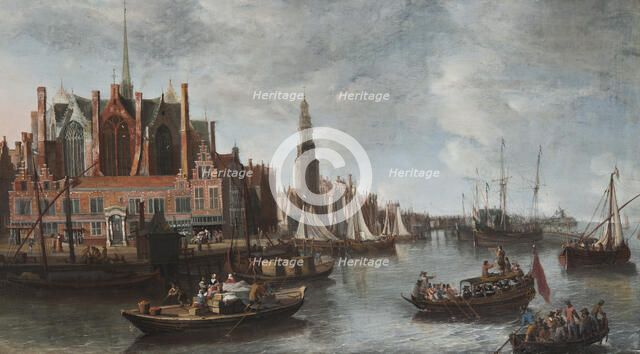 View of Nieuwe Kerk in Amsterdam, c17th century. Creator: Anthonie Beerstraaten.
