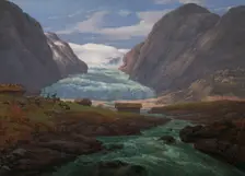 View of Nigardsbreen in Jostedalen, 1847. Creator: Johan Christian Dahl