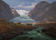 View of Nigardsbreen in Jostedalen, 1847. Creator: Johan Christian Dahl