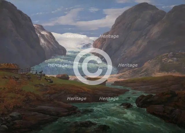 View of Nigardsbreen in Jostedalen, 1847. Creator: Johan Christian Dahl.