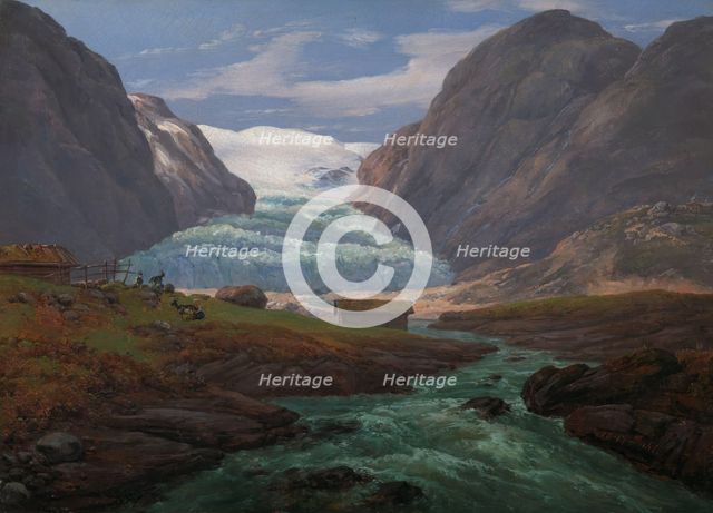 View of Nigardsbreen in Jostedalen, 1847. Creator: Johan Christian Dahl.