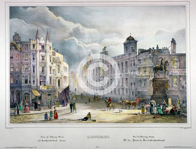View of Northumberland House and Charing Cross, Westminster, London, 1840. Artist: A Legrand