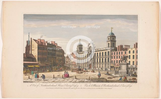 View of Northumberland House at Charing Cross in London, 1753. Creator: Thomas Bowles.