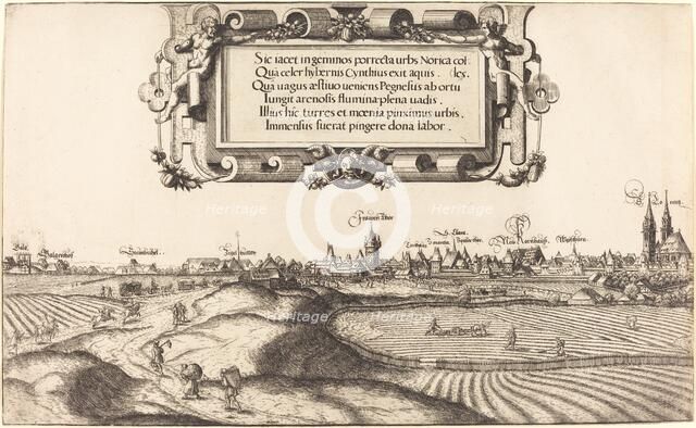 View of Nuremberg from the East [left section], 1552. Creator: Hans Sebald Lautensack.