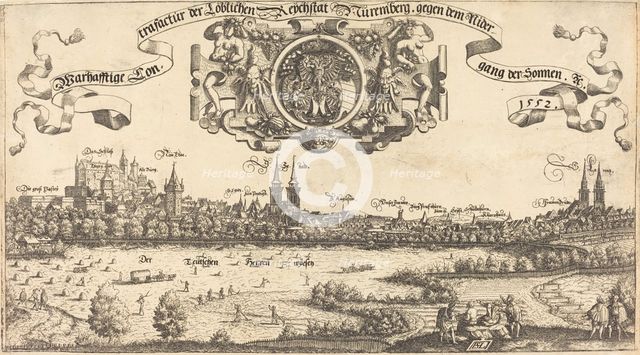 View of Nuremberg from the West [center section], 1552. Creator: Hans Sebald Lautensack.