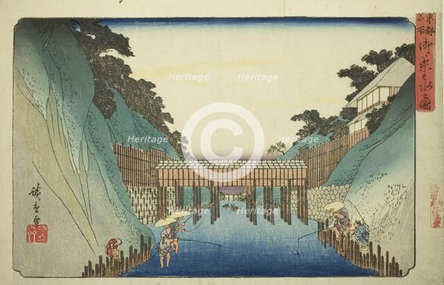 View of Ochanomizu (Ochanomizu no zu), from the series "Famous Places in the Eastern...c1832/39. Creator: Ando Hiroshige.
