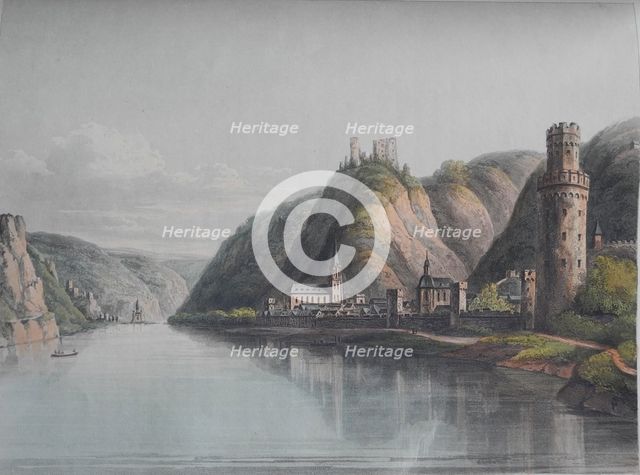 View of Oberwesel. From: A Picturesque Tour along the Rhine from Mentz to Cologne, 1820. Creator: Schütz, Christian Georg, the Younger (1758-1823).