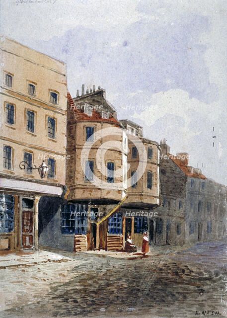 View of Oliver Cromwell's house, Clements Lane, Westminster, London, c1840. Artist: Frederick Nash