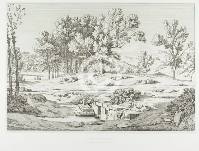 View of One of the Springs of Mount Pentéli, 1845. Creator: Theodore Caruelle d'Aligny.