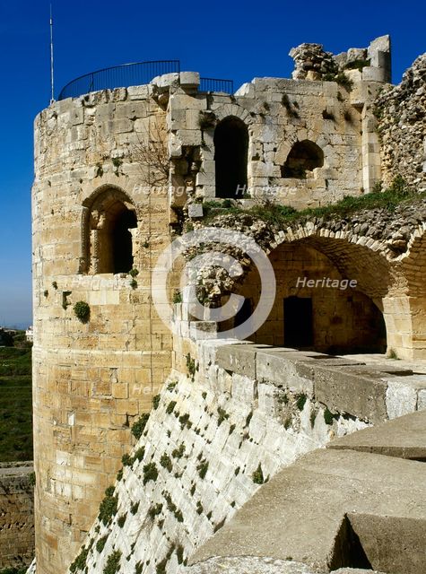 View of one of the turrets, Krak des Chevaliers, 2001.  Creator: LTL.