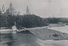 View of Ottawa, with Log-Rafts 1924