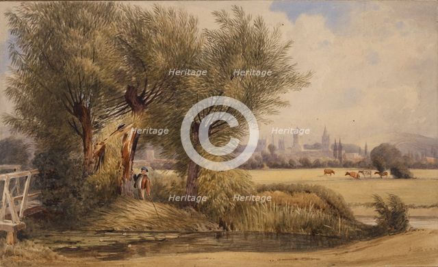View of Oxford from the River, early 19th century. Artist: William Turner.