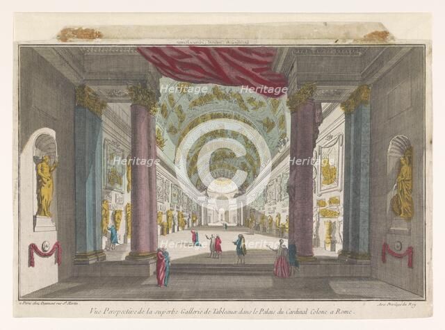 View of Palazzo Colonna gallery in Rome, 1745-1775. Creator: Anon.
