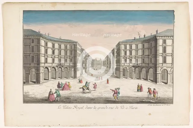 View of Palazzo Reale and Via Po in Turin, 1745-1775. Creator: Anon.