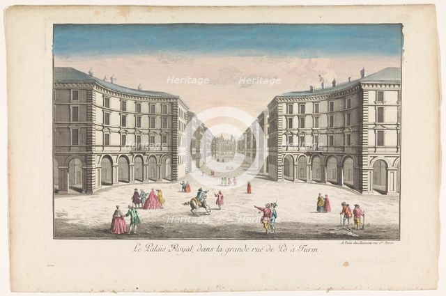 View of Palazzo Reale and Via Po in Turin, 1745-1775. Creator: Anon.