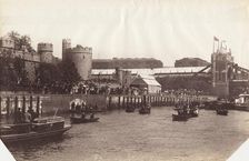 View of part of Tower Bridge from the River Thames, London, 1894