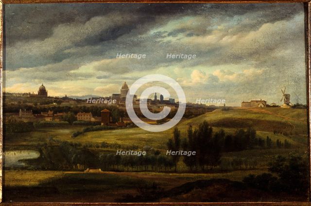 View of Paris, taken from the heights of Gentilly, 1815. Creator: Jean-Baptiste-Gabriel Langlace.