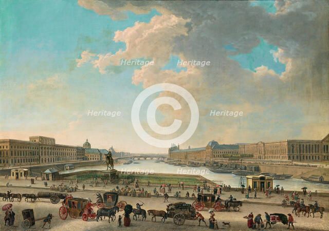 View of Paris from the Place Dauphine, Between 1750 and 1775. Creator: Demachy, Pierre-Antoine (1723-1807).