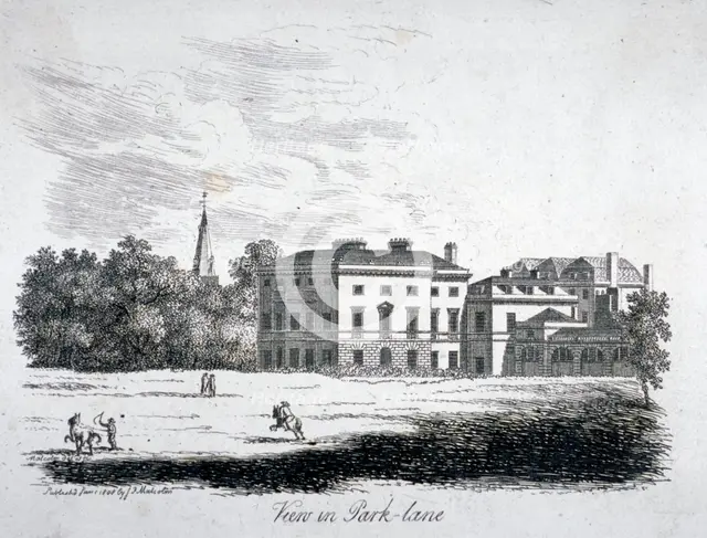 View of Park Lane, Westminster, London, 1808.                                         Artist: James Peller Malcolm