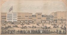 View of Park Place, New York, from Broadway to Church Street, North Side, A.D. 1854, Creator: William Boell
