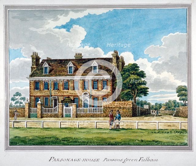 View of Parsonage House, Parson's Green, Fulham, London, 1820.                     Artist: Anon