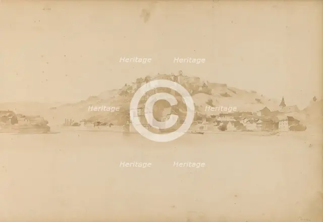 View of Passau with the Veste Oberhaus on the Georgsberg, 1820-1896. Creator: Kasparus Karsen.