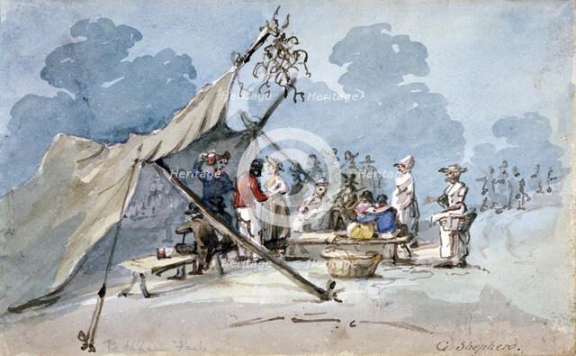 View of people attending Peckham Fair, London, c1820. Artist: George Shepherd