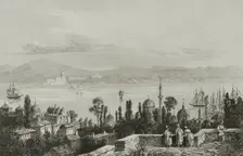 View of Pera, suburb where the Armenians live, Constantinople, (Istanbul), Turkey, 1838. Creator: Victor-Marie-Felix Danvin