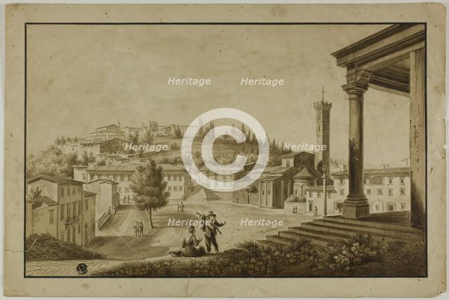 View of Piazza in Fiesole, n.d. Creator: Giuseppe Gherardi.