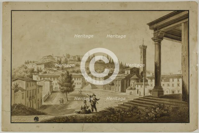 View of Piazza in Fiesole, n.d. Creator: Giuseppe Gherardi.