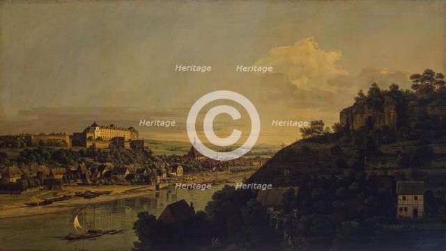 View of Pirna from the Right Bank of the Elba above the Town, 1753. Creator: Bernardo Bellotto.
