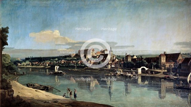 'View of Pirna from the right bank of the Elbe', c1753. Artist: Bernardo Bellotto