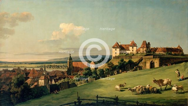 View of Pirna from the Sonnenstein Castle, 1750. Creator: Bernardo Bellotto.