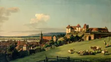 View of Pirna from the Sonnenstein Castle, 1750. Creator: Bernardo Bellotto