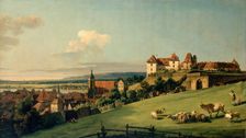View of Pirna from the Sonnenstein Castle, 1750. Creator: Bernardo Bellotto