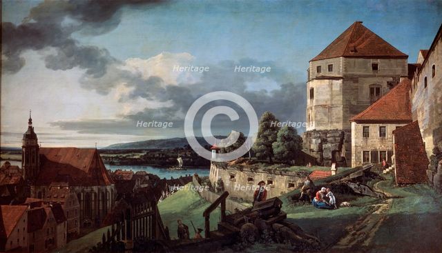'View of Pirna from the Sonnenstein Fortress', c1752-c1755. Artist: Bernardo Bellotto