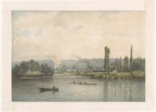 View of Port-Marly on the Seine, with the laundry, 1880. Creator: Johan Conrad Greive