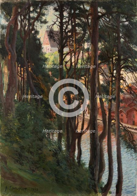 View of Porvoo from Nasinmaki, 1898. Creator: Albert Edelfelt.