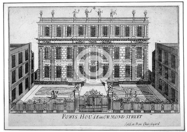 View of Powis House, Great Ormond Street, Bloomsbury, London, c1720. Artist: Anon