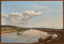 View of Pozajscie on the Niemen River, 1845. Creator: Wincenty Dmochowski