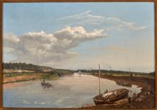 View of Pozajscie on the Niemen River, 1845. Creator: Wincenty Dmochowski
