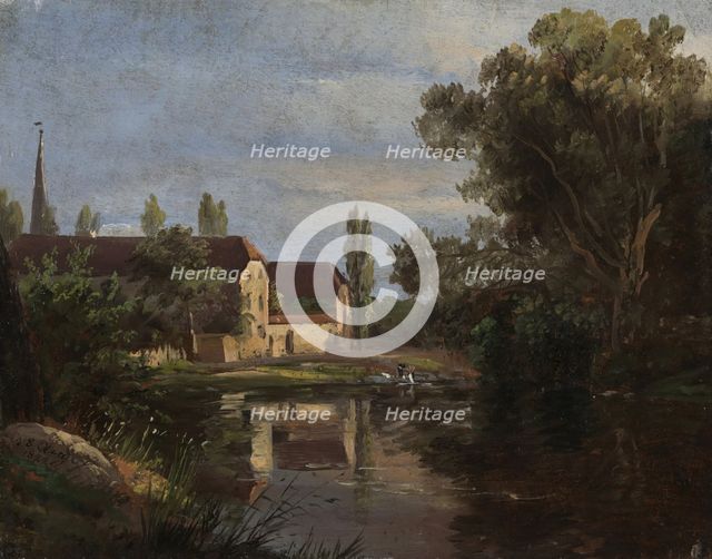 View of Plauen at the River Weisseritz, 1822. Creator: Johan Christian Dahl.