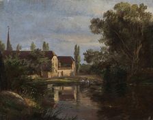 View of Plauen at the River Weisseritz, 1822. Creator: Johan Christian Dahl