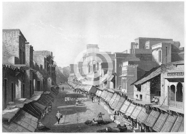'View of Principal Street, Agra', c1860. Artist: Unknown