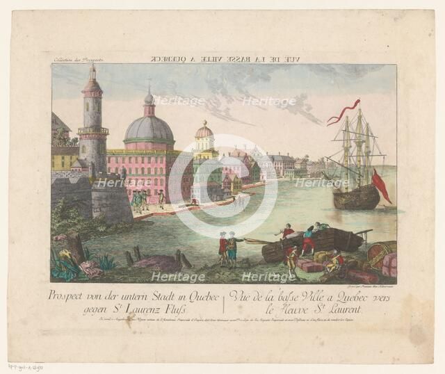 View of Quebec from Saint Lawrence bay, 1755-1779. Creator: Franz Xavier Habermann.