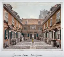 View of Queen's Court, Upper Ground Street, Southwark, London, 1830. Artist: Robert Blemmell Schnebbelie